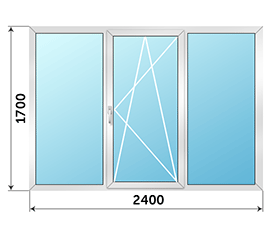 Теплое окно на лоджию Rehau 2400x1700