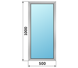 Одностворчатое окно NEWTEC 500x1000
