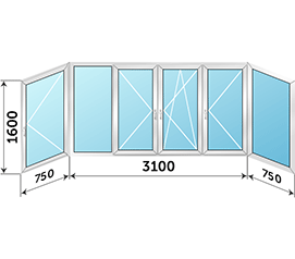 Теплое окно на балкон KBE 4600x1600