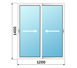 Двухстворчатое окно NEWTEC 1200x1400