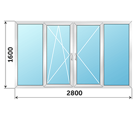 Теплое окно на лоджию Veka 2800x1600