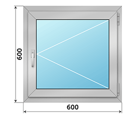 Одностворчатое окно NEWTEC 600x600