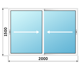 Двухстворчатое окно NEWTEC 2000x1500