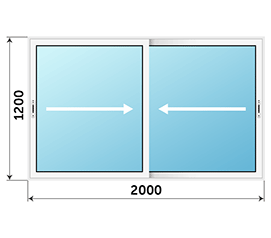 Двухстворчатое окно NEWTEC 2000x1200
