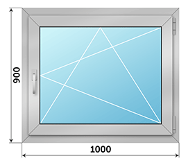 Одностворчатое окно NEWTEC 1000x900