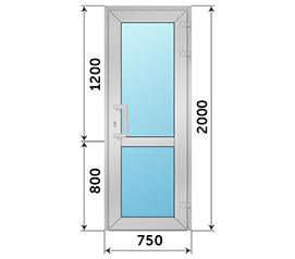 Одностворчатая дверь остекленная Provedal 750x2000